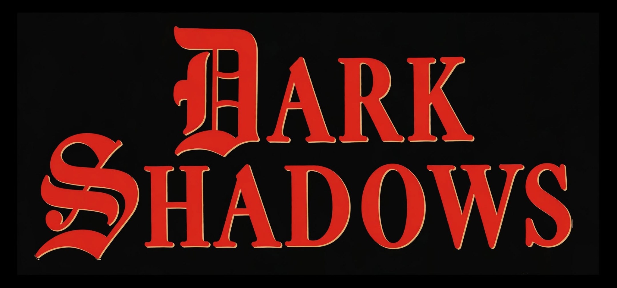 Dark Shadows title in red against black