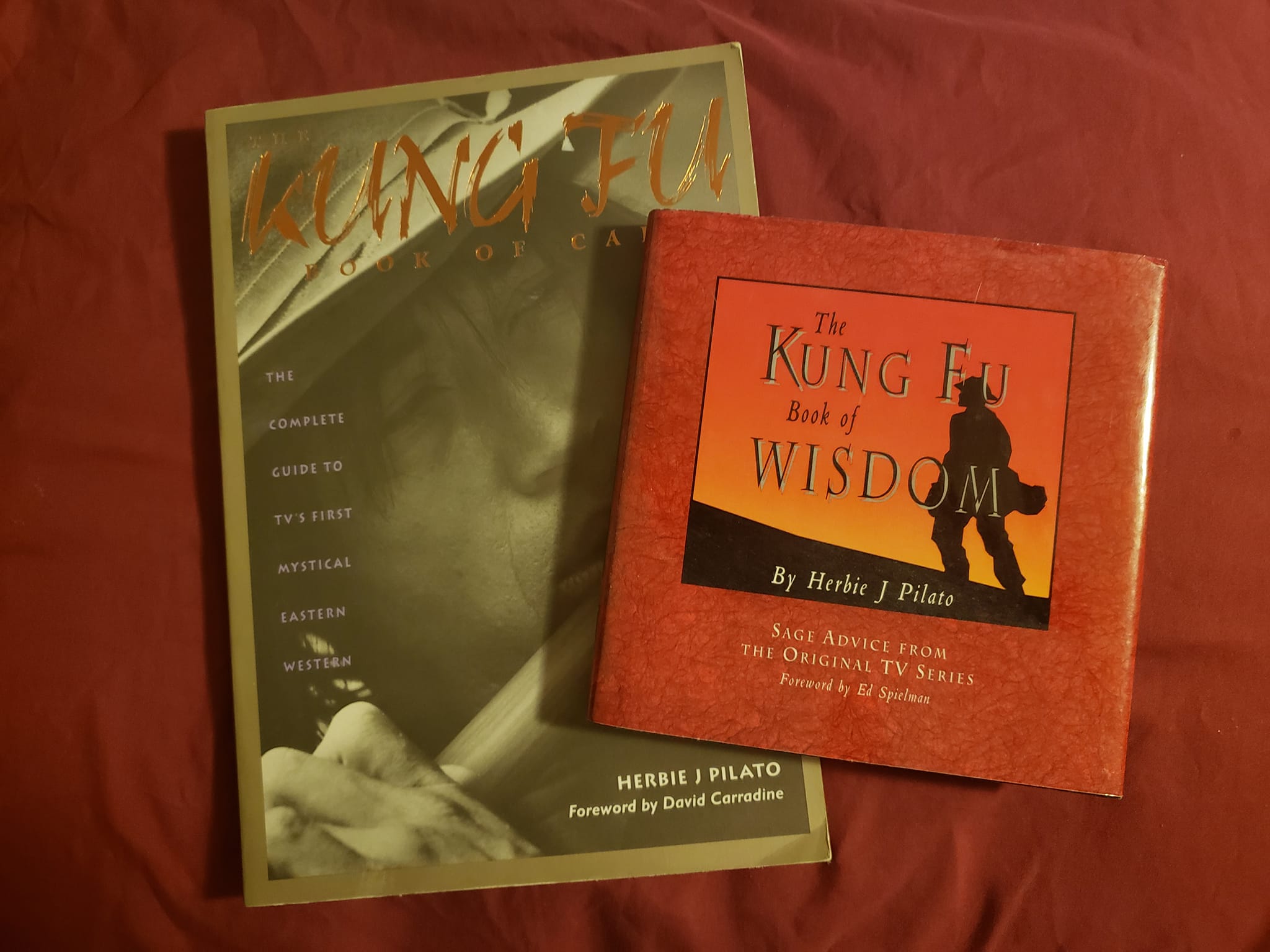 The Kung Fu Book of Caine and The Kung Fu Book of Wisdom by Herbie J Pilato photographed together