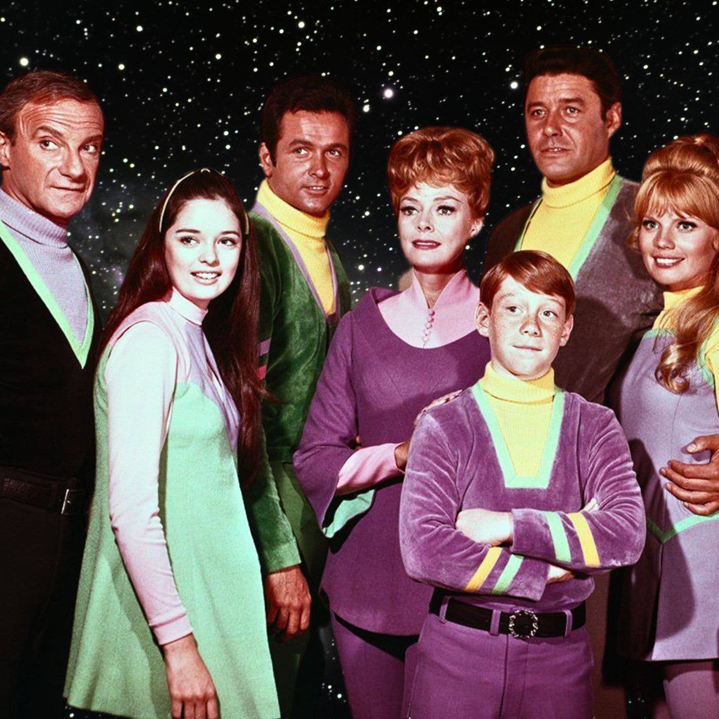 Original Lost in Space cast: Jonathan Harris, Angela Cartwright, Mark Goddard, June Lockhart, Guy Williams, Billy Mumy and Marta Kristen