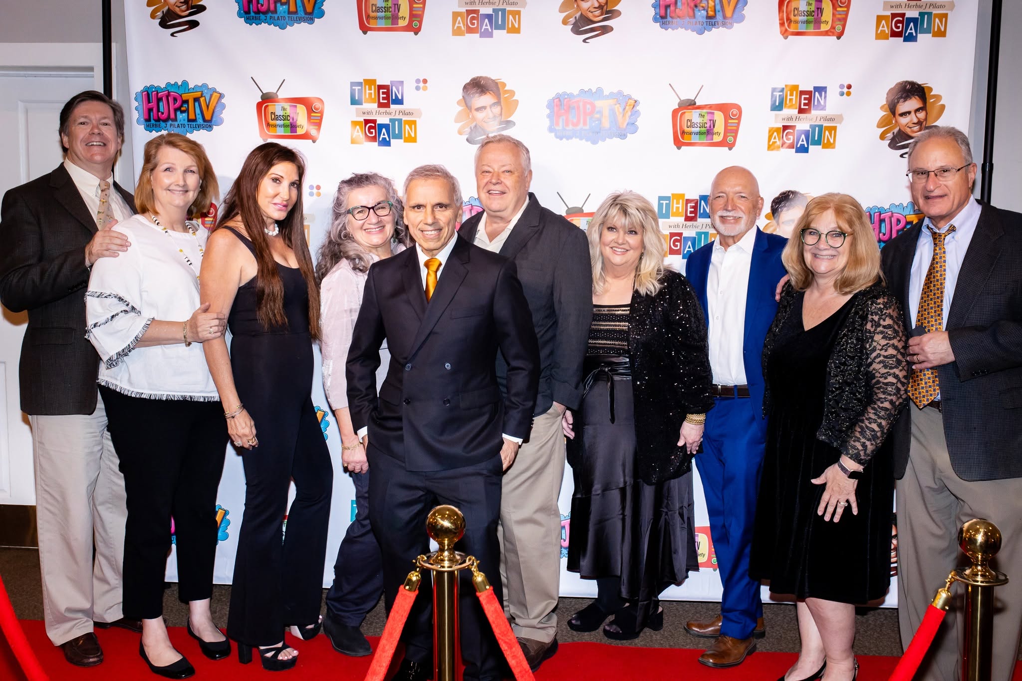 Herbie J Pilato with former NBC Pages at his Forever Young Birthday Gala on October 9, 2025