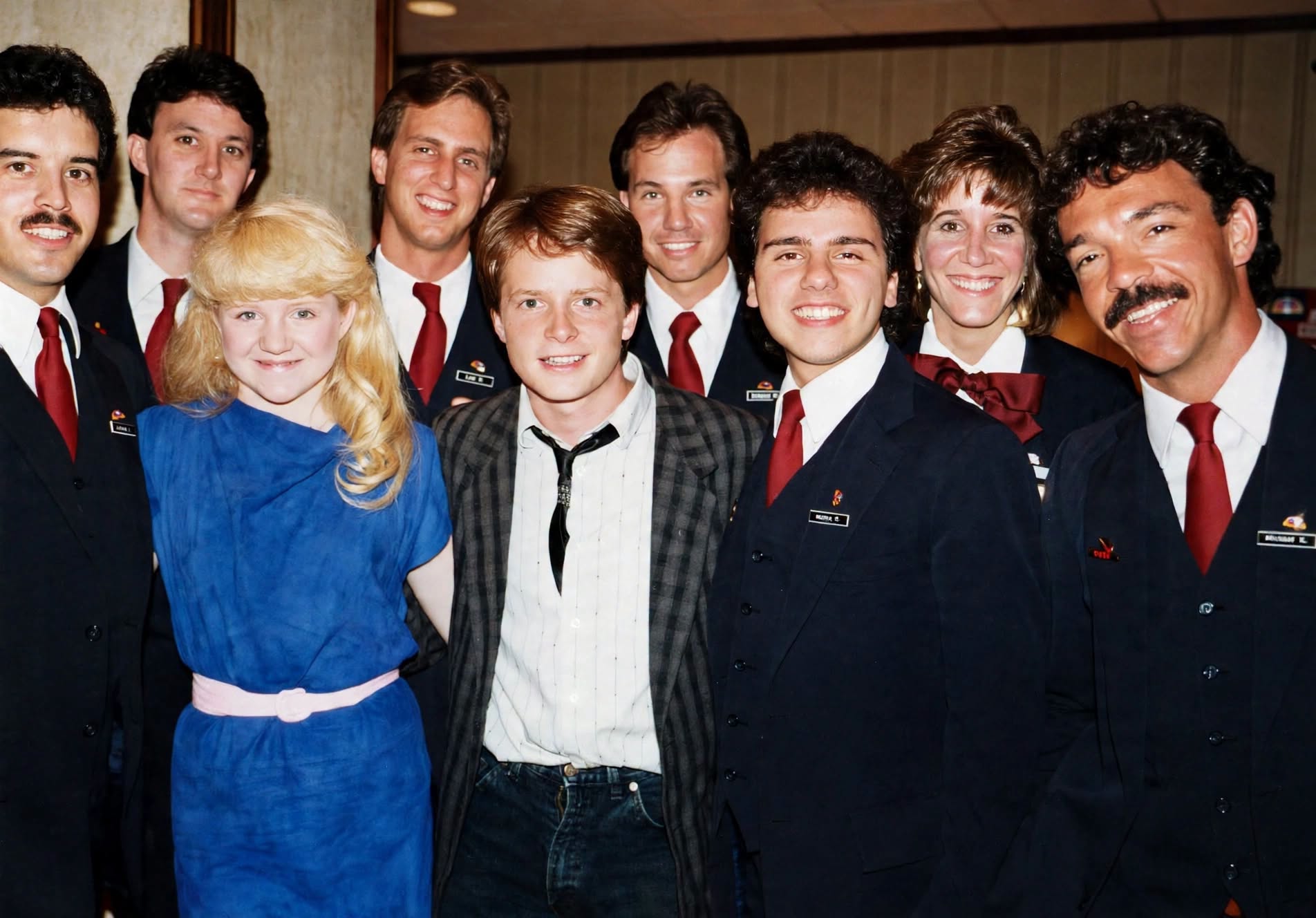 Herbie J Pilato with Michael J. Fox, Tina Yothers, and fellow NBC Pages